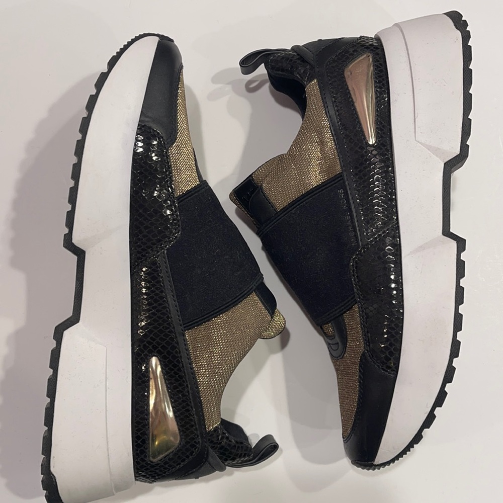 MICHAEL KORS Cosmo Slip On Sneakers ~ Glitter Gold ~ Size 9.5